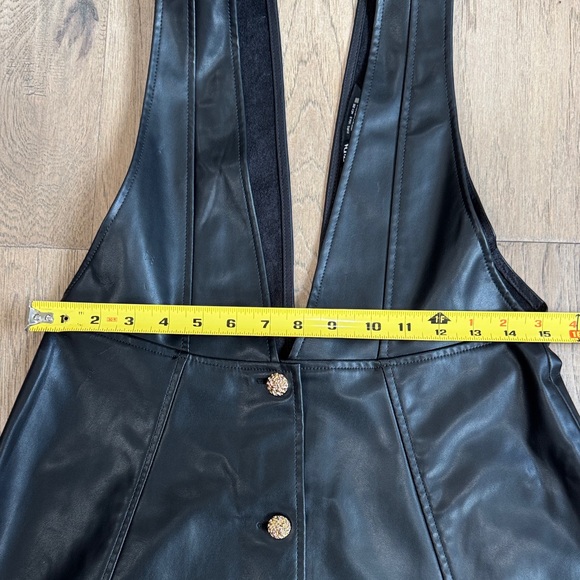 Zara Faux Leather Pinafore Dress Size Small - Picture 7 of 8